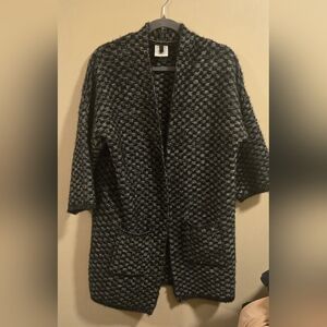 BCBG Black and Gray Shimmery Cardigan